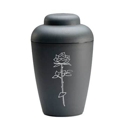 sort urne med rose